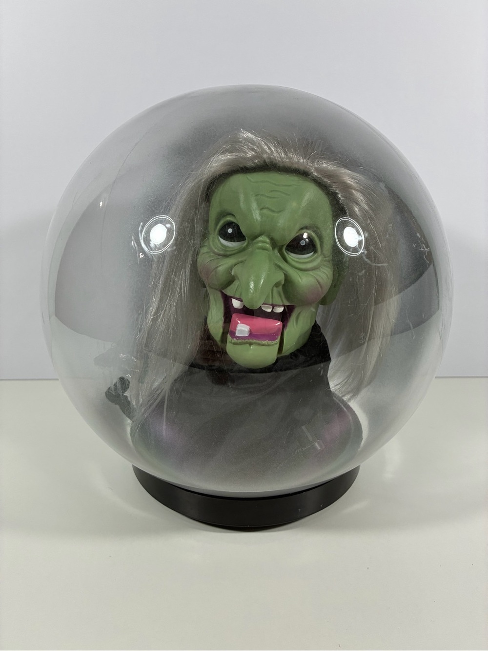 Gemmy Witch Spirit Crystal Ball VTG Halloween Decoration Animated Sound 9" WORKS